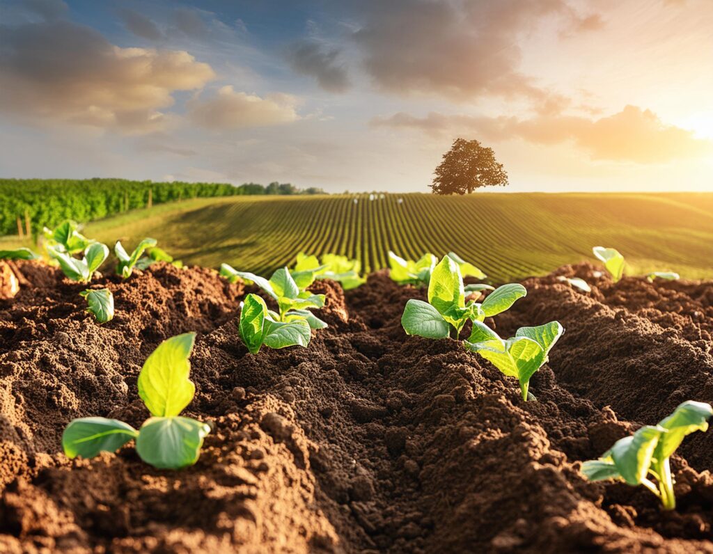 Terreno agricolo coltivato con sostanza organica