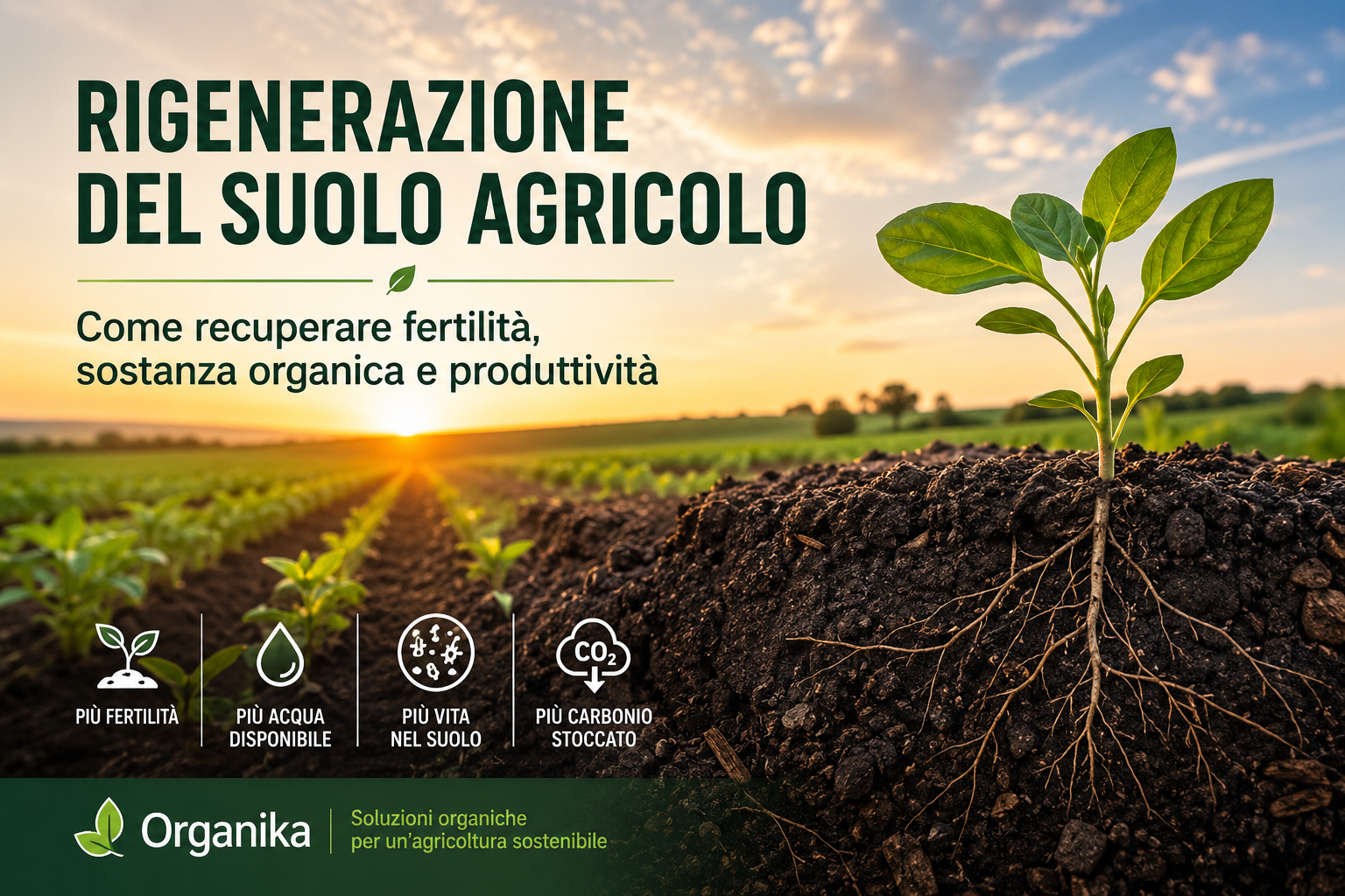 Al momento stai visualizzando Rigenerazione del suolo agricolo: come recuperare fertilità, sostanza organica e produttività